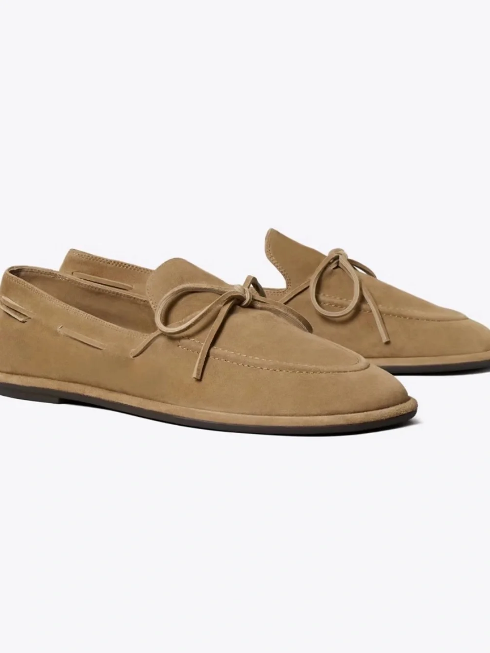 Tory Burch | The Boaty | Suede Bow Loafers in River Rock